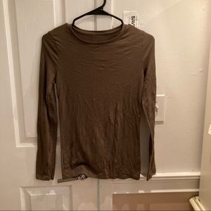 A new day top olive colored size xs crew neck long sleeve